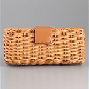 NWOT Bop Basics by Shopbop Rattan Clutch